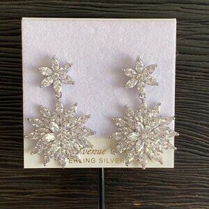 FAC CZ Dazzling Celestial Starburst Drop Earrings NWT